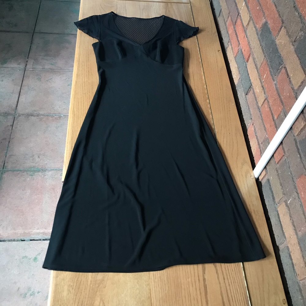 Black lace top cocktail dress